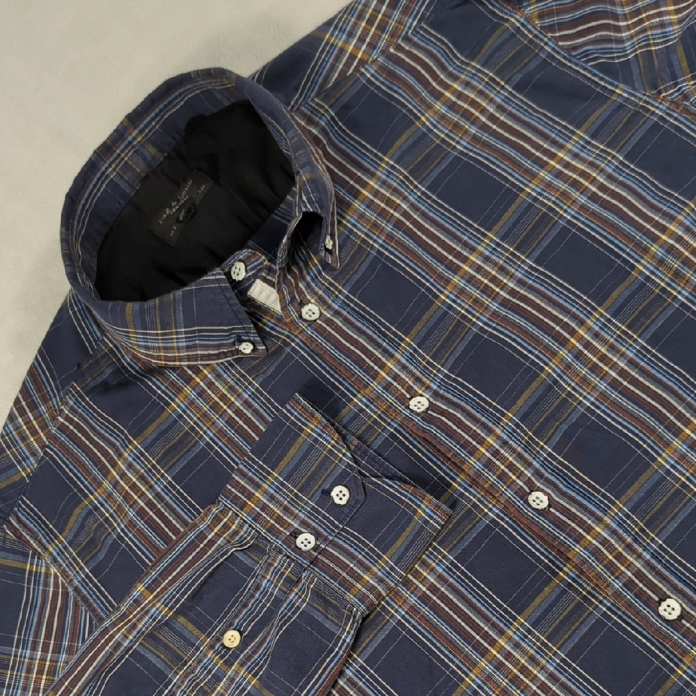 Rag & Bone Fit 2 Long Sleeve Plaid Button-down Mens Shirt Size Large